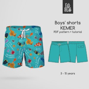 Kemer boys' shorts sewing pattern
