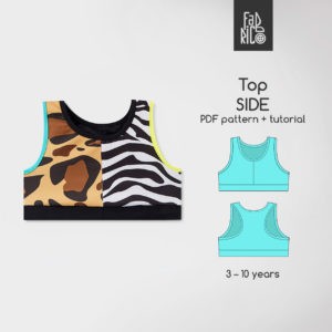 Side girls' swimming top sewing pattern