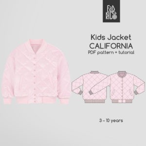 California children's bomber jacket sewing pattern