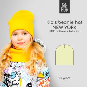 New York kid's beanie hat sewing pattern + video tutorial