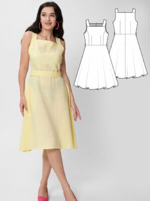 Sardinia women's dress sewing pattern + video tutorial