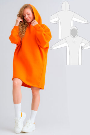 Aspen oversized hoodie dress sewing pattern + video tutorial