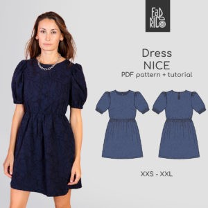 The Nice puff sleeve women's dress sewing pattern + video tutorial