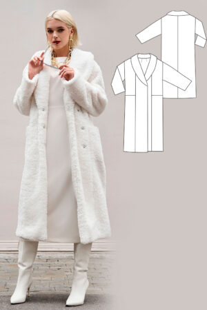 Katrin women's fur coat sewing pattern + video tutorial