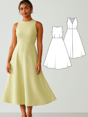 Kiwi women's dress sewing pattern + video tutorial