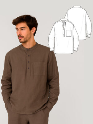 Vicenza men's shirt sewing pattern + video tutorial