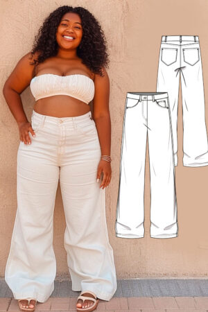 Jasmine women's +size jeans sewing pattern + video tutorial
