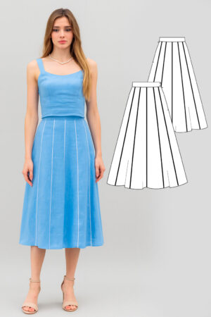 Iris women's skirt sewing pattern + video tutorial