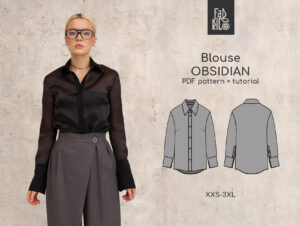 Obsidian woman blouse sewing pattern + video tutorial