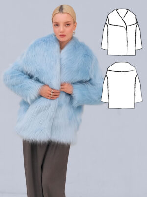 Opal woman fur coat sewing pattern + video tutorial
