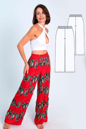 Palazzo women's trousers sewing pattern
