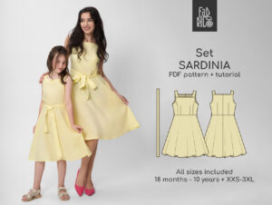 Sardinia sundress for mother and daughter sewing pattern bundle + video tutorial