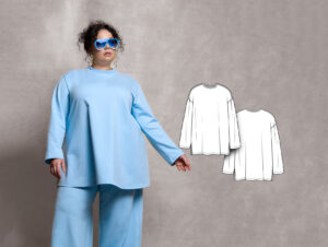 Freesia women's sweatshirt sewing pattern + video tutorial