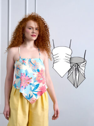 Gemera women's scarf top sewing pattern + video tutorial